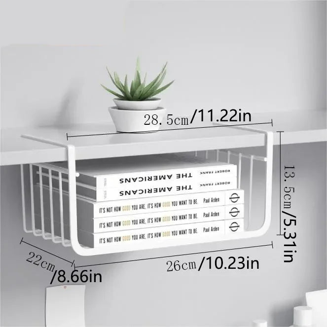 Under-Shelf Hanging Storage Basket | Kitchen | Bathroom | Office | Bedroom