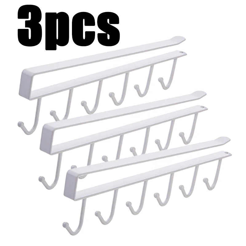 6-Hook Under-Shelf Organizer | Kitchen | Bathroom | Bedroom | Closet