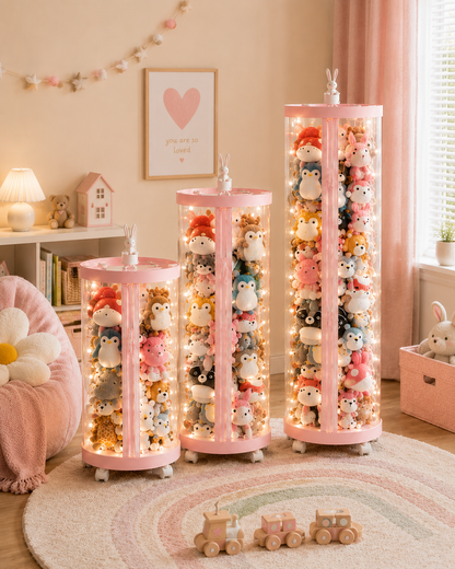 CuddleColumn™ Clear Stuffed Animal Organizer — Bedroom