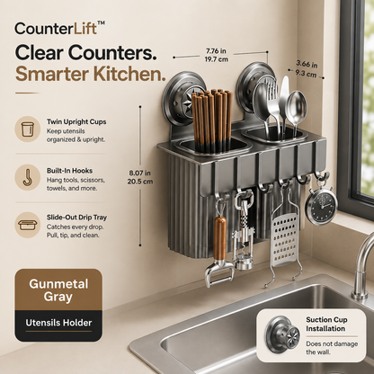CounterLift™ No-Drill Wall-Mounted Kitchen Organizer