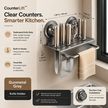 CounterLift™ No-Drill Wall-Mounted Kitchen Organizer