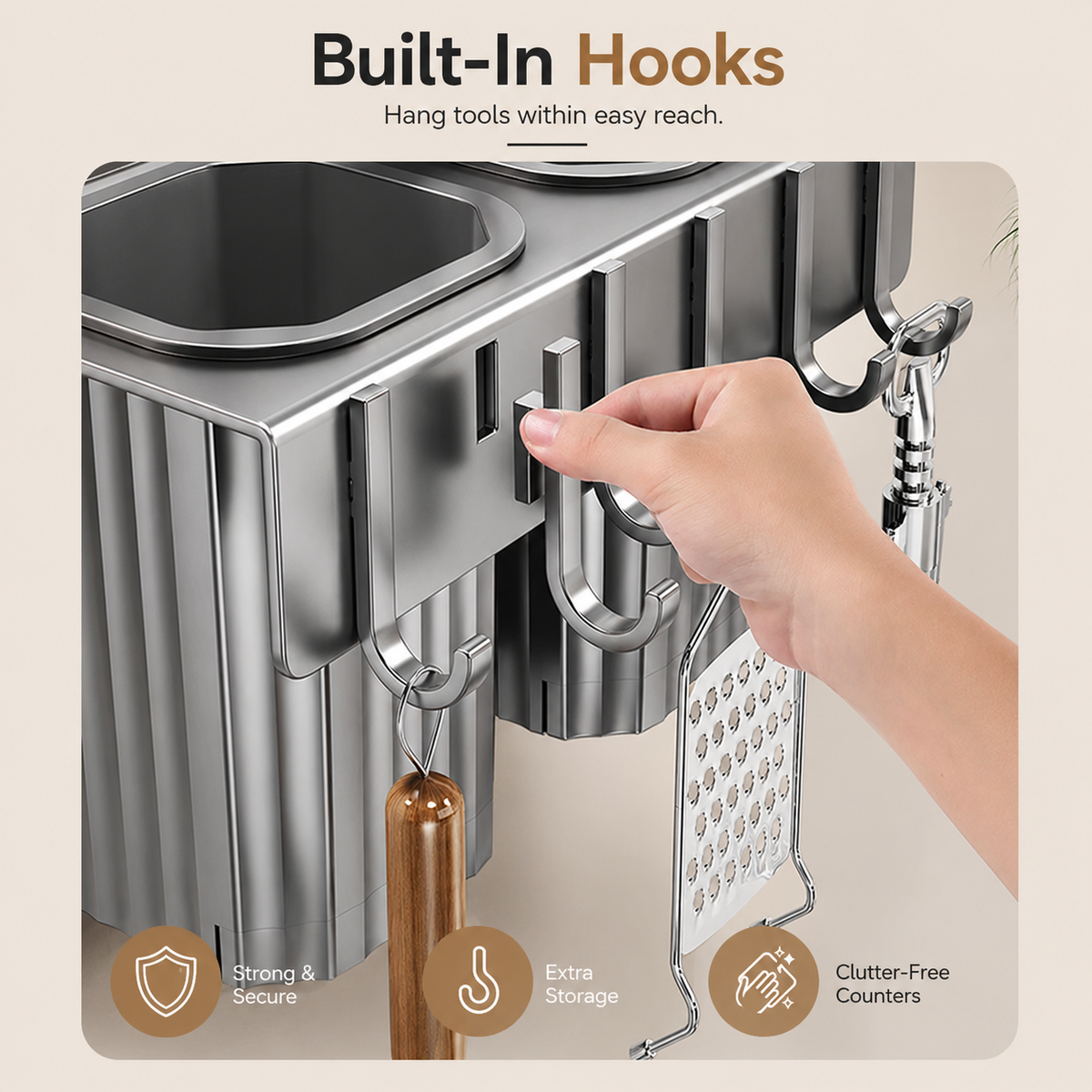 CounterLift™ No-Drill Wall-Mounted Kitchen Organizer