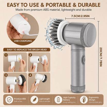 SwyftScrub™ 5-in-1 Electric Scrubber — Cordless Bathroom & Kitchen Cleaning Essential