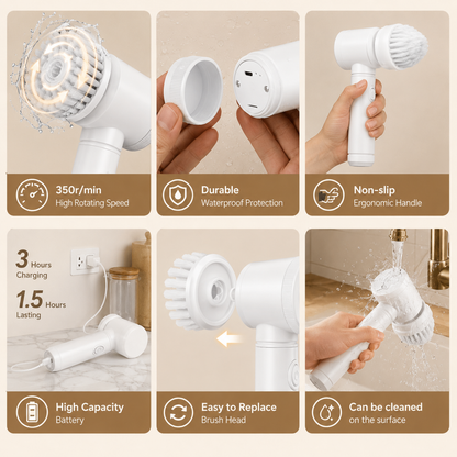 SwyftScrub™ 5-in-1 Electric Scrubber — Cordless Bathroom & Kitchen Cleaning Essential