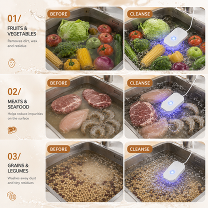Portable Ultrasonic Food Cleaner — Kitchen Washing Essential for Fruits & Vegetables