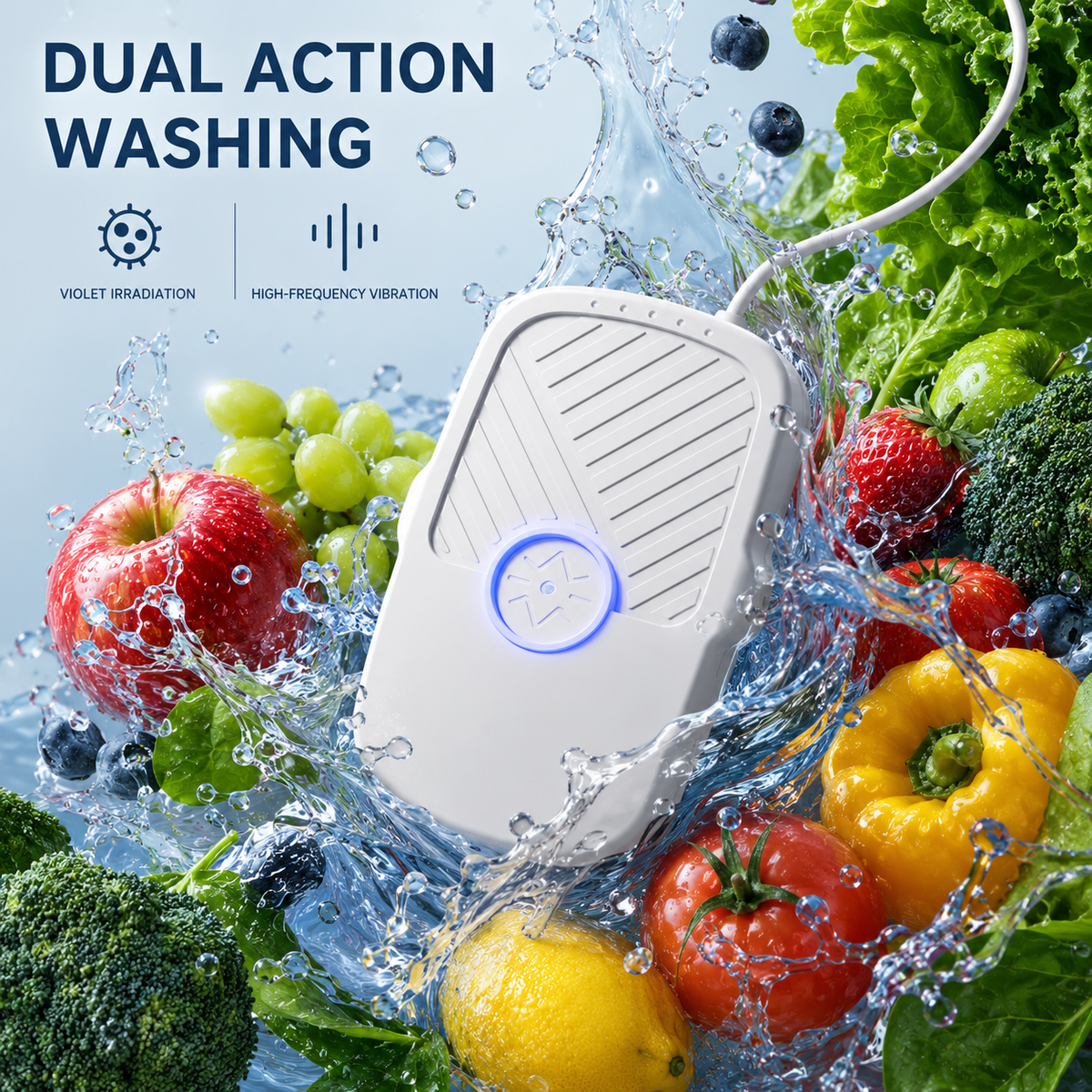 Portable Ultrasonic Food Cleaner — Kitchen Washing Essential for Fruits & Vegetables