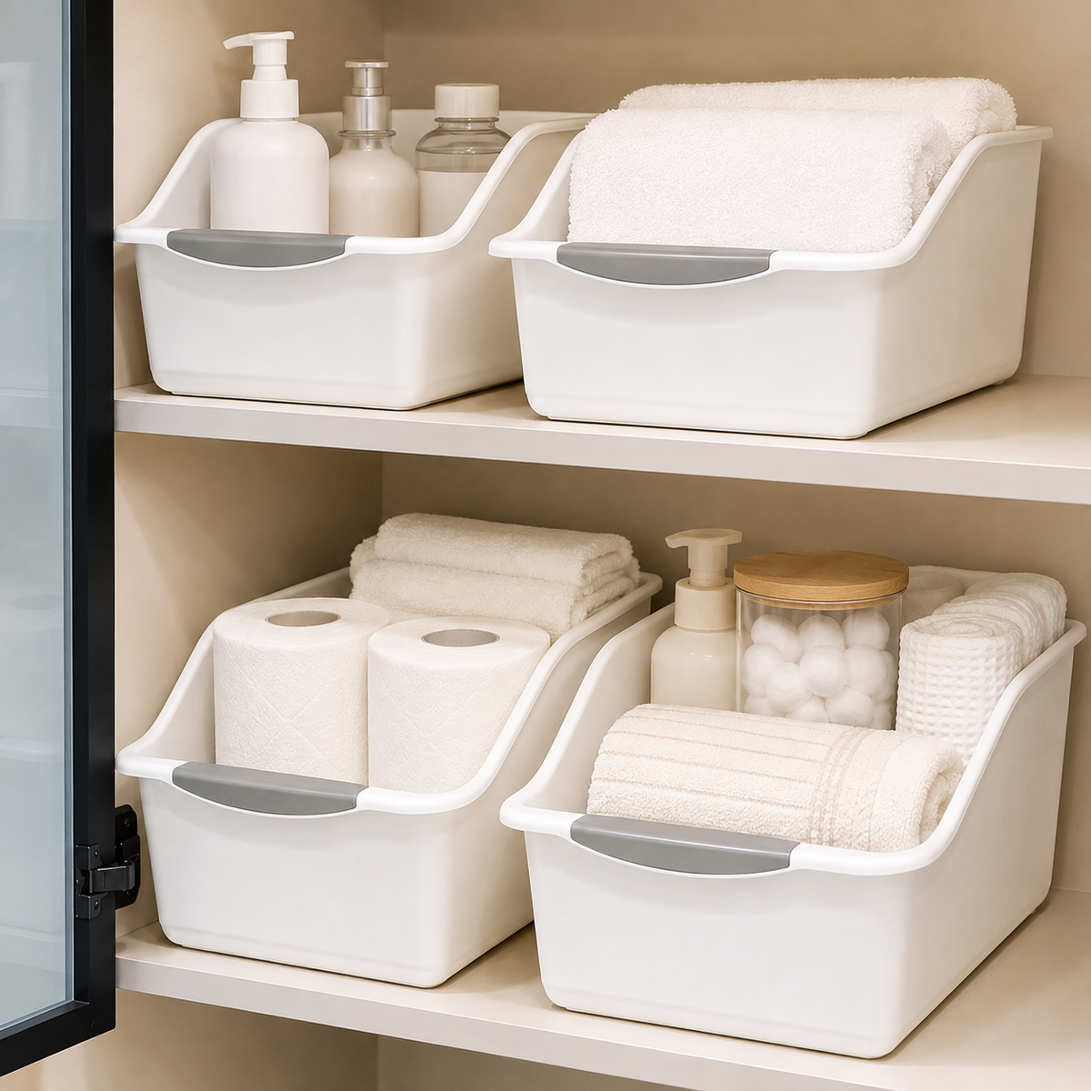 Rolling Multi-Purpose Storage Bins — Kitchen & Bathroom Organization