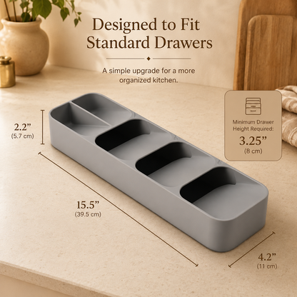 Space-Saving Cutlery Tray — Compartment Kitchen Drawer Organizer