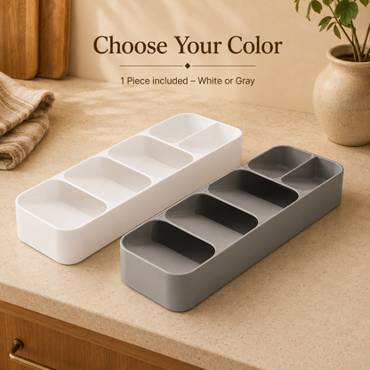 Space-Saving Cutlery Tray — Compartment Kitchen Drawer Organizer