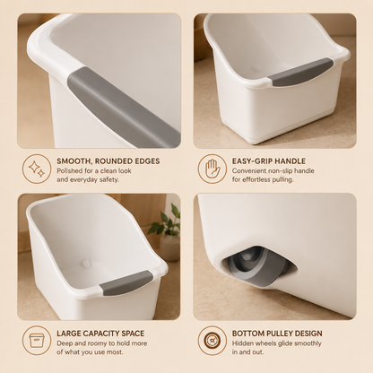 Rolling Multi-Purpose Storage Bins — Kitchen & Bathroom Organization