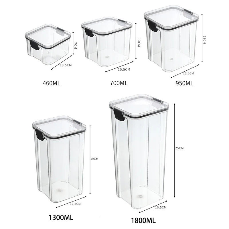 Airtight Pantry Storage Containers — 1–5 Qty Piece Kitchen Set