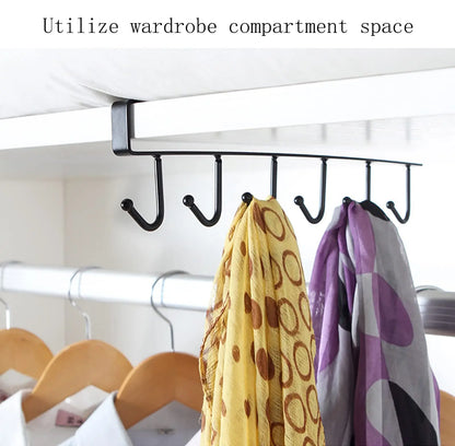 6-Hook Under-Shelf Organizer | Kitchen | Bathroom | Bedroom | Closet