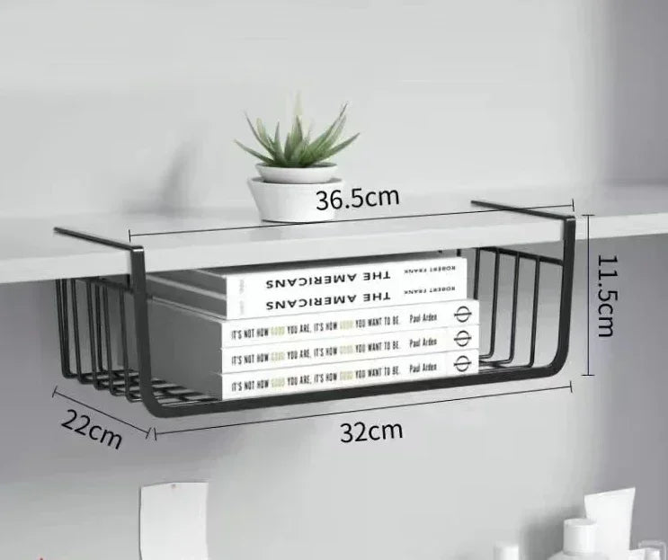 Under-Shelf Hanging Storage Basket | Kitchen | Bathroom | Office | Bedroom