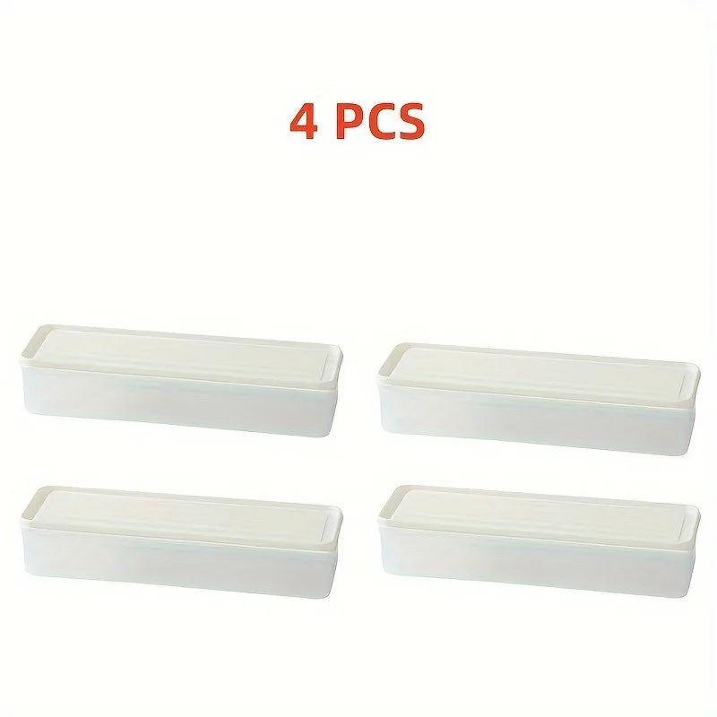 Long Produce Storage Containers — 4-Piece Refrigerator Kitchen Set