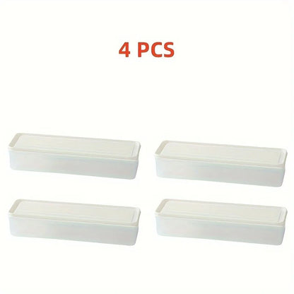 Long Produce Storage Containers — 4-Piece Refrigerator Kitchen Set