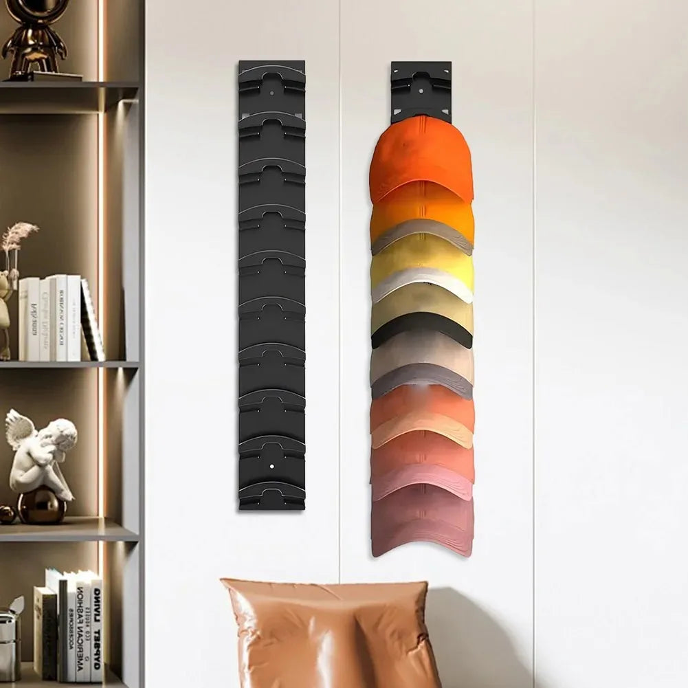 Space-Saving Bedroom Hat Organizer — Wall-Mounted Closet Rack for Baseball Caps