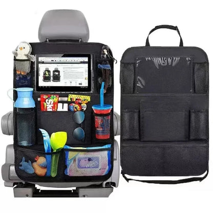 Multi-Pocket Car Seat Organizer with Tablet Holder - Great For Baby & Kids