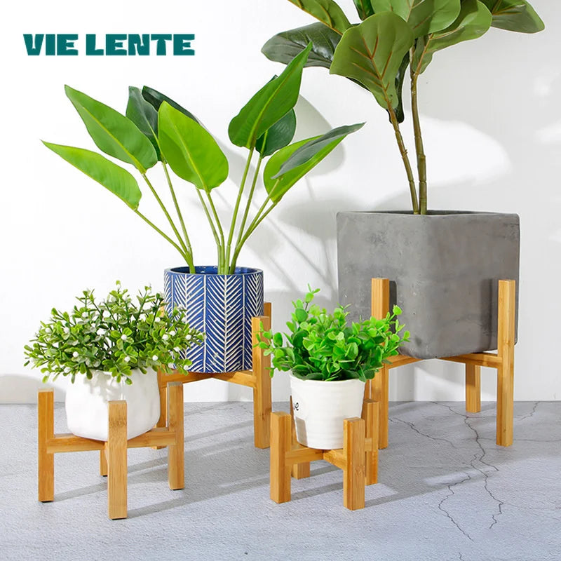 Bamboo Plant Display Stand | Living Room, Sun Room, Kitchen, Bedroom Essentials
