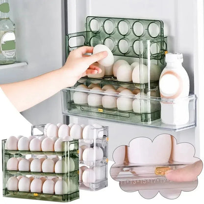 3-Tier Space-Saving Egg Holder — Kitchen Refrigerator Organizer