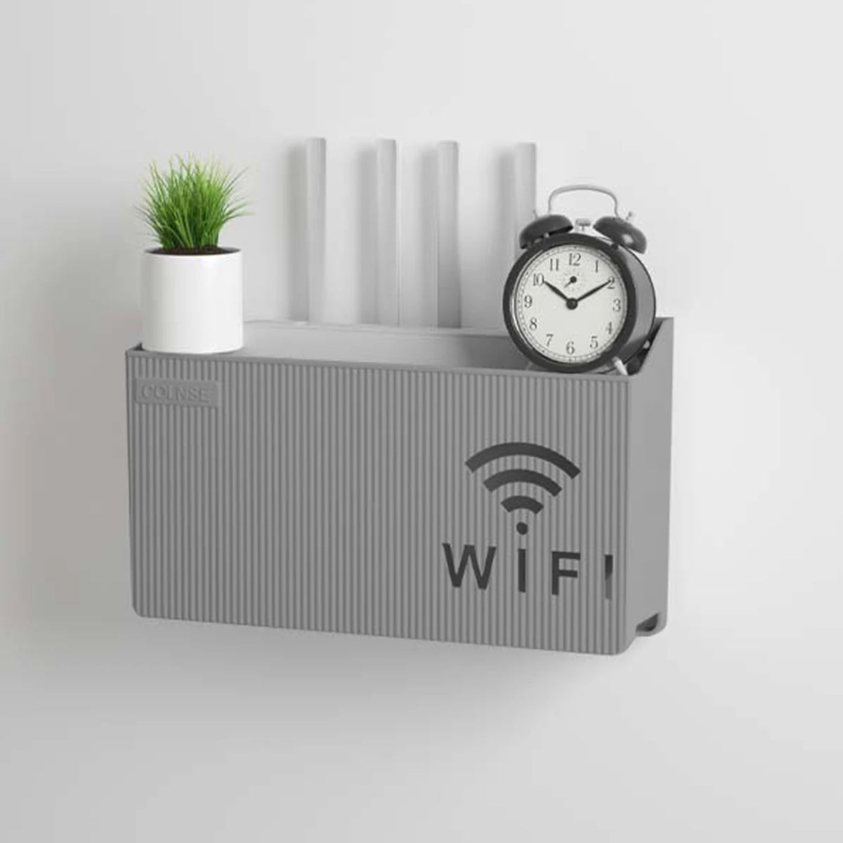 Space-Saving Essential Router Shelf — Wall-Mounted WiFi & Cable Organizer | Office, Bedroom & Living Room