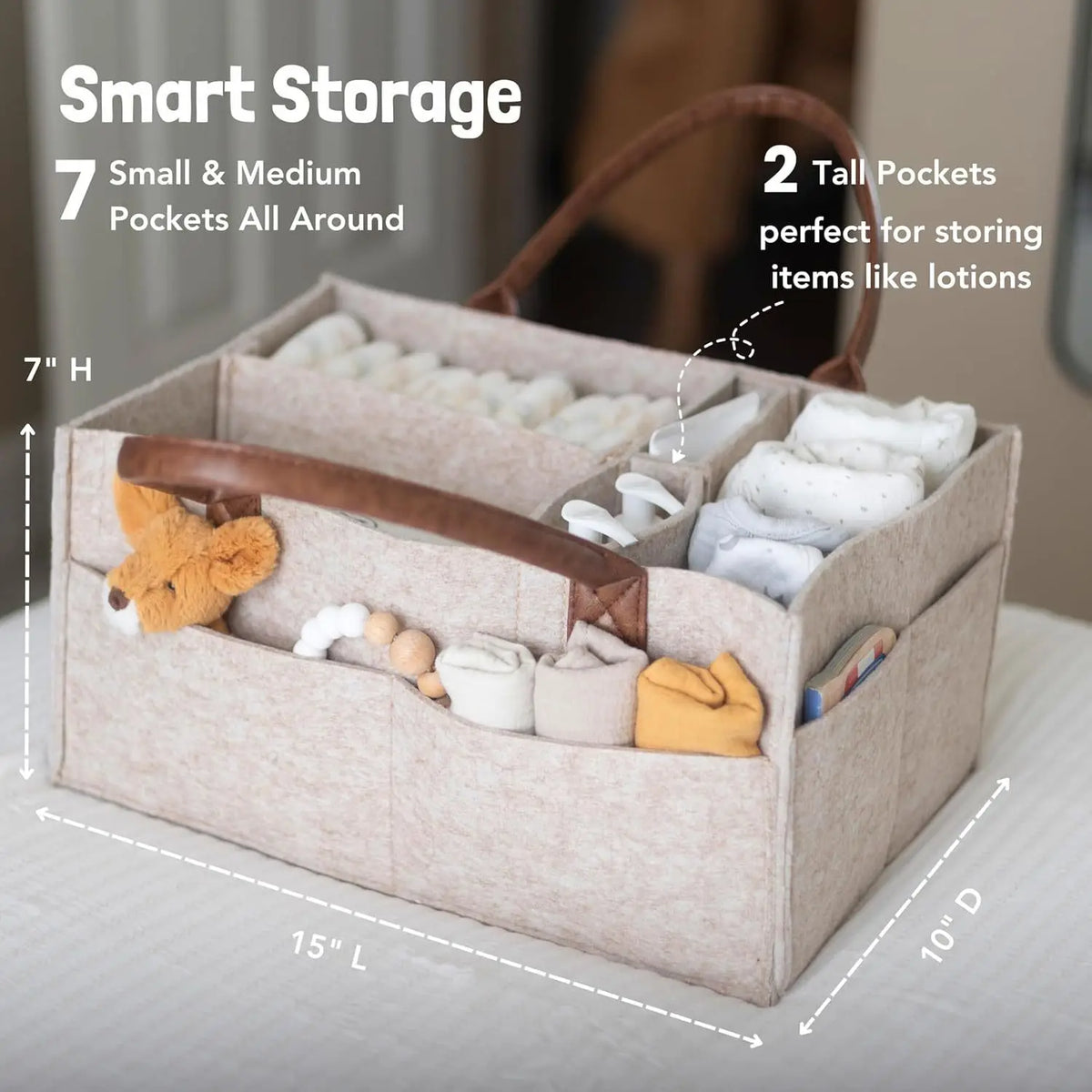 Multi-Purpose Storage Caddy — Baby, Pet, Bedroom & Car Organizer