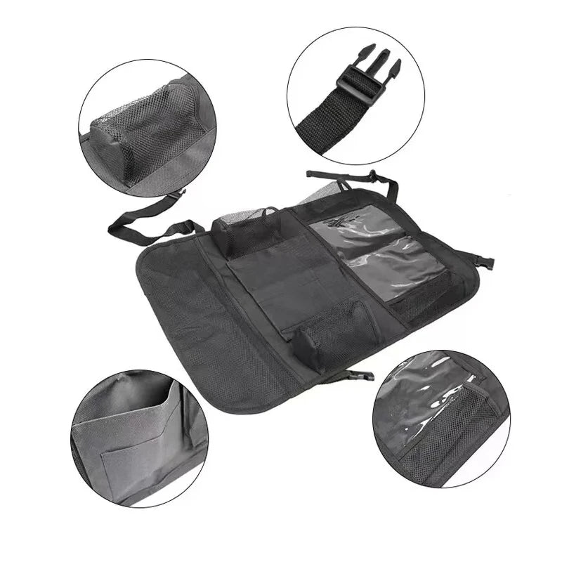 Multi-Pocket Car Seat Organizer with Tablet Holder - Great For Baby & Kids