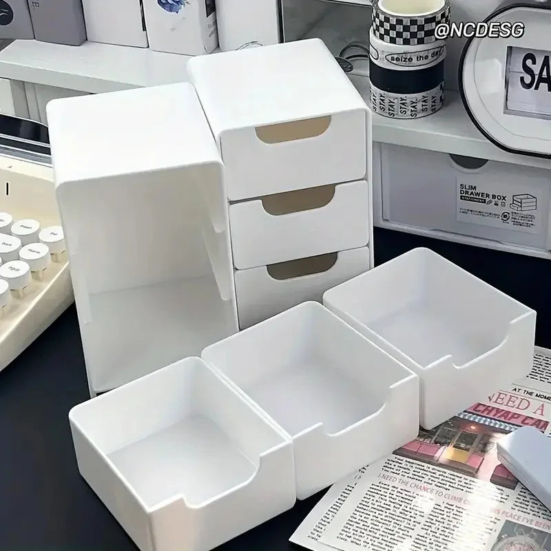 3-Tier Makeup & Desk Organizer with Drawers — Bedroom & Office Storage