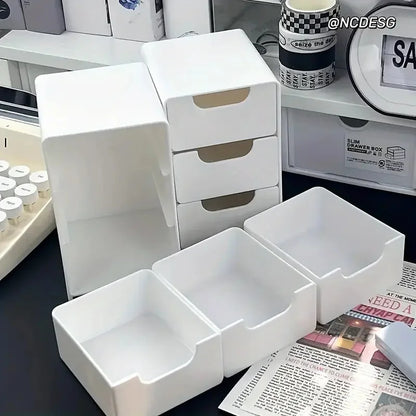 3-Tier Makeup & Desk Organizer with Drawers — Bedroom & Office Storage