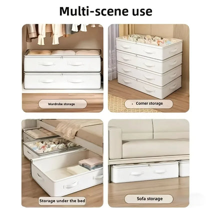 Space-Saving Under-Bed Storage Bags — Foldable Zip-Up Blanket & Clothing Organizers | Bedroom & Living Room