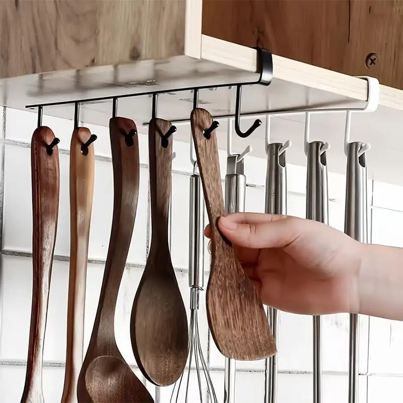 6-Hook Under-Shelf Organizer | Kitchen | Bathroom | Bedroom | Closet