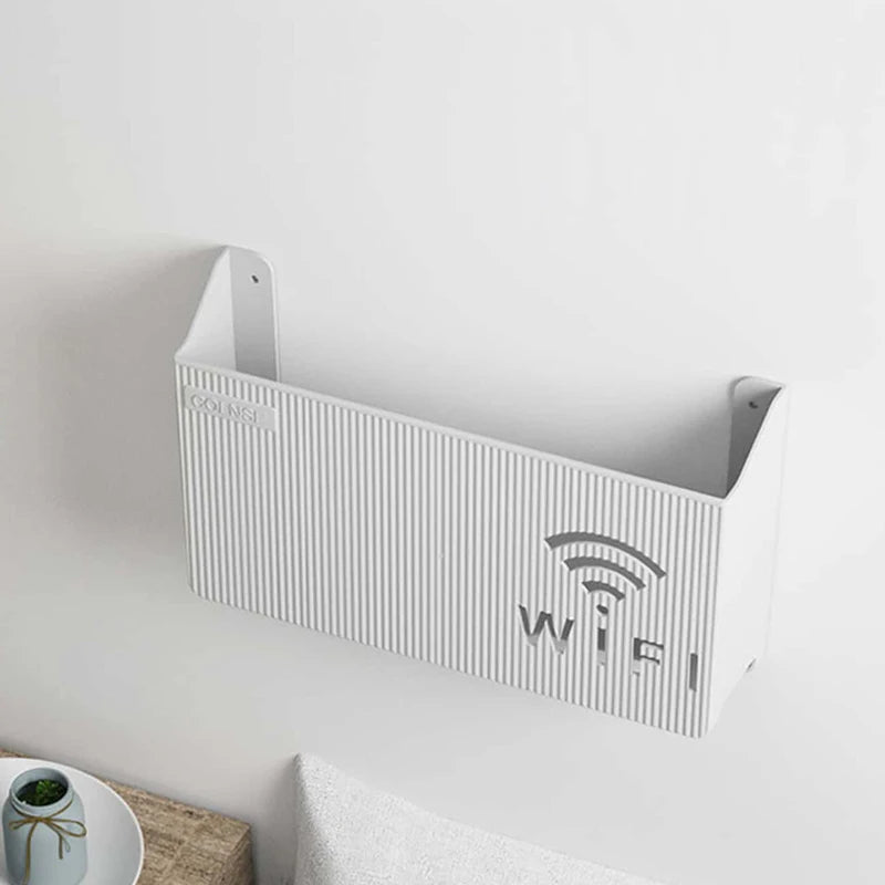 Space-Saving Essential Router Shelf — Wall-Mounted WiFi & Cable Organizer | Office, Bedroom & Living Room