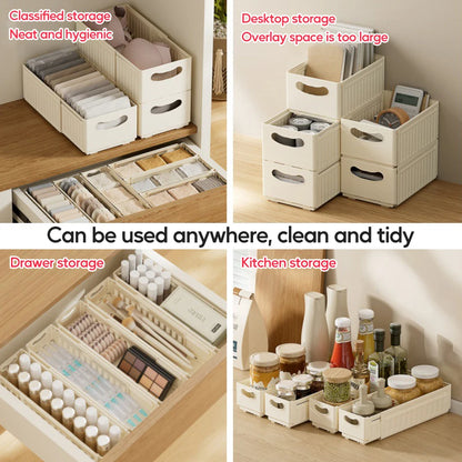 Multi-Purpose Storage Bins — Stackable Cabinet & Shelf Organizers | Kitchen, Bathroom, Bedroom, Office & Baby