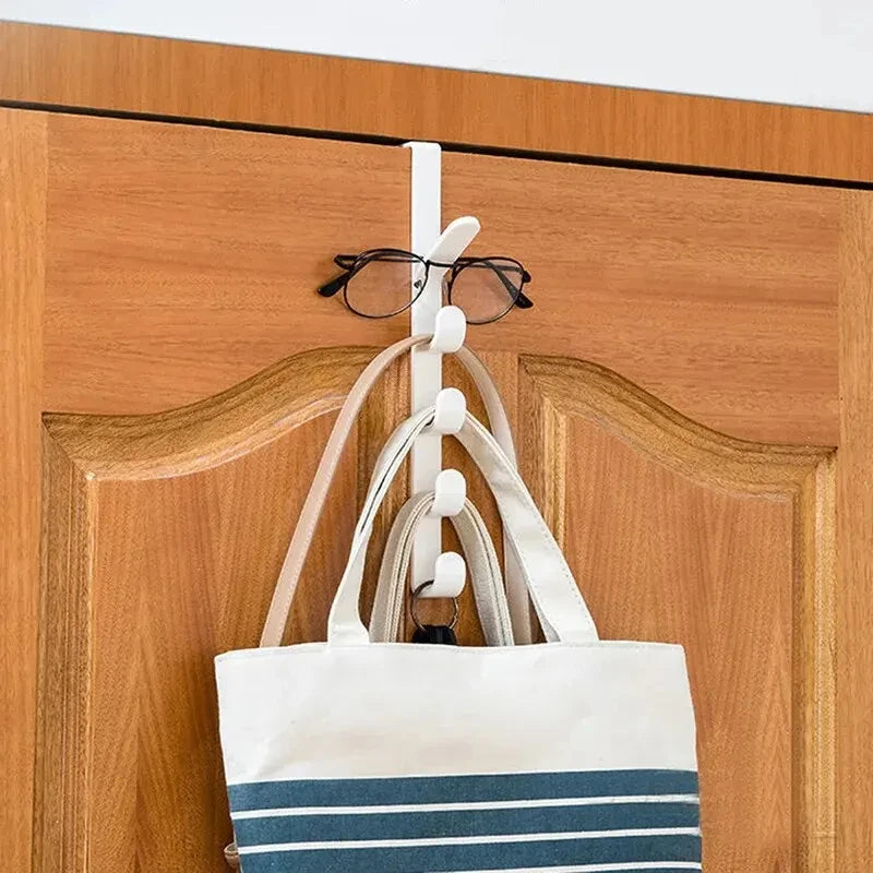 Over-the-Door Multi-Hook Rack — Bedroom, Bathroom & Laundry Organizer