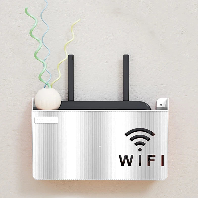 Space-Saving Essential Router Shelf — Wall-Mounted WiFi & Cable Organizer | Office, Bedroom & Living Room