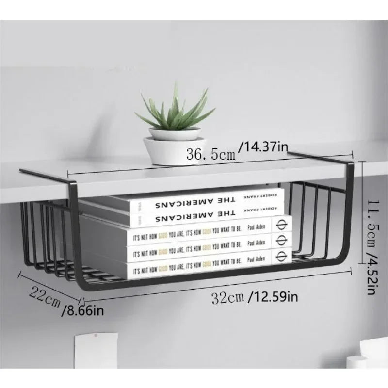 Under-Shelf Hanging Storage Basket | Kitchen | Bathroom | Office | Bedroom
