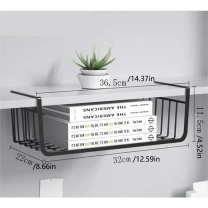 Under-Shelf Hanging Storage Basket | Kitchen | Bathroom | Office | Bedroom