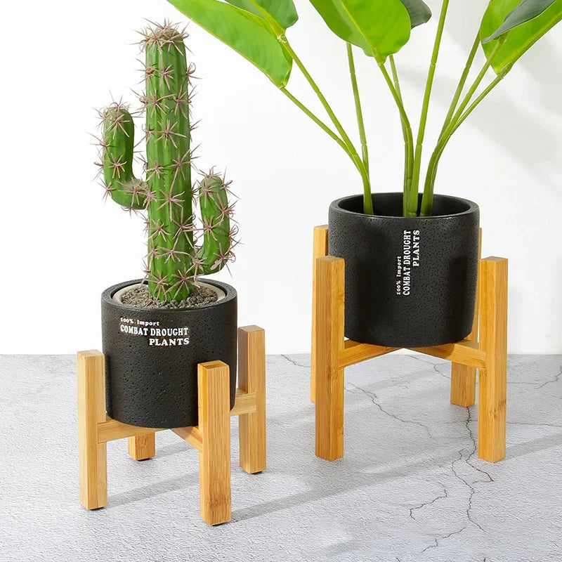 Bamboo Plant Display Stand | Living Room, Sun Room, Kitchen, Bedroom Essentials
