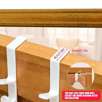 Over-the-Door Multi-Hook Rack — Bedroom, Bathroom & Laundry Organizer