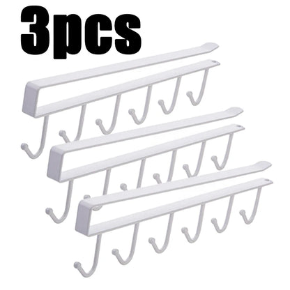 6-Hook Under-Shelf Organizer | Kitchen | Bathroom | Bedroom | Closet