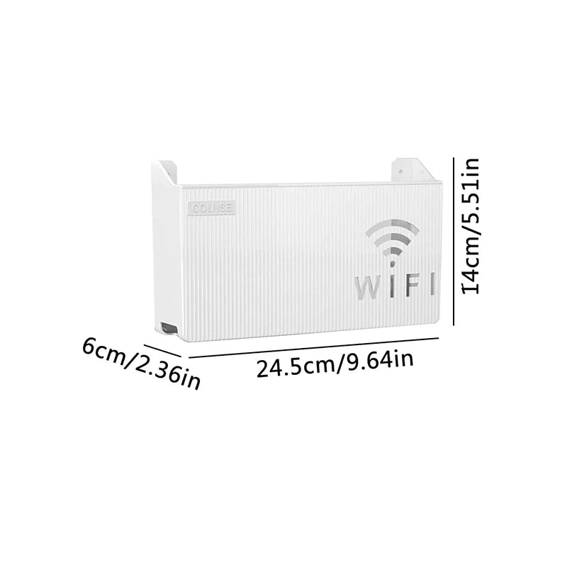 Space-Saving Essential Router Shelf — Wall-Mounted WiFi & Cable Organizer | Office, Bedroom & Living Room