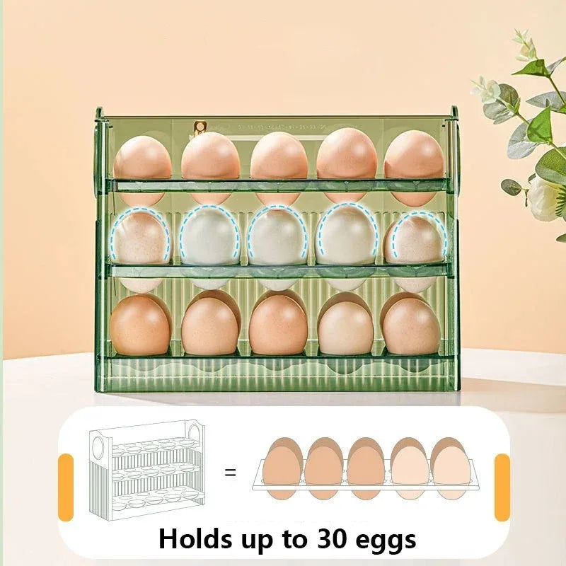 3-Tier Space-Saving Egg Holder — Kitchen Refrigerator Organizer