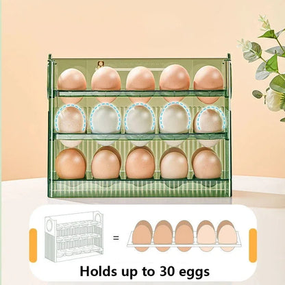 3-Tier Space-Saving Egg Holder — Kitchen Refrigerator Organizer