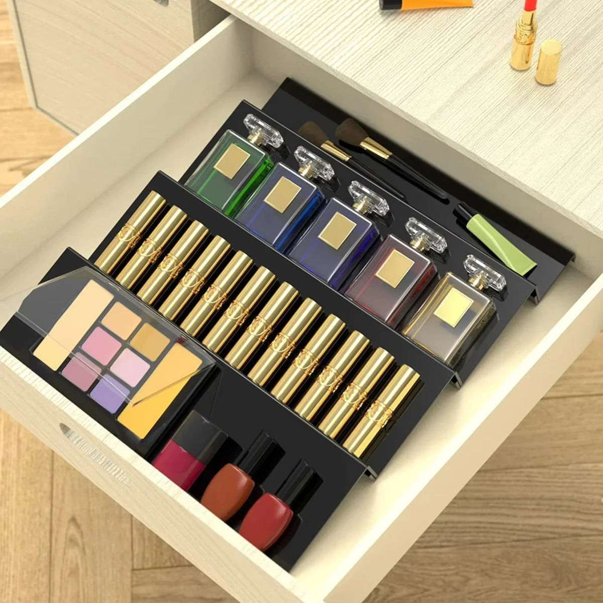 Expandable Tiered Spice Drawer Organizer | Kitchen