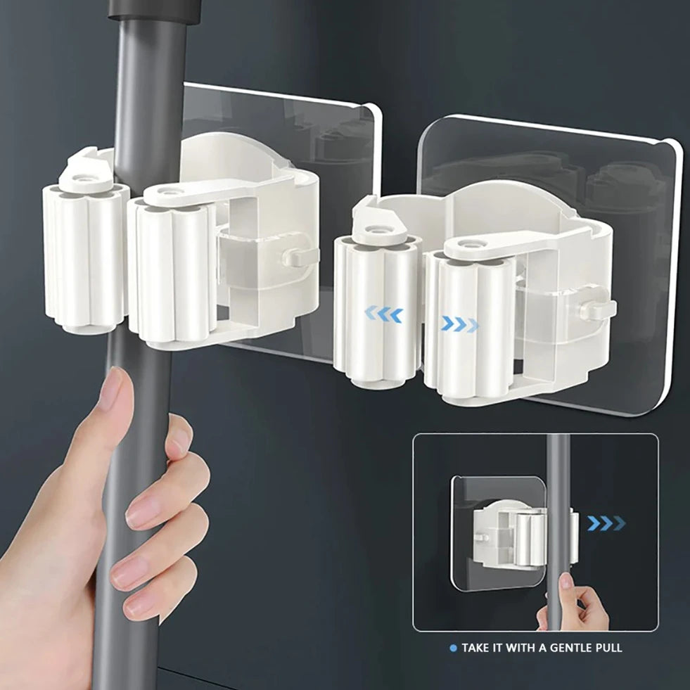 Essential Adhesive Broom & Mop Holders | Kitchen | Laundry Room | Bathroom