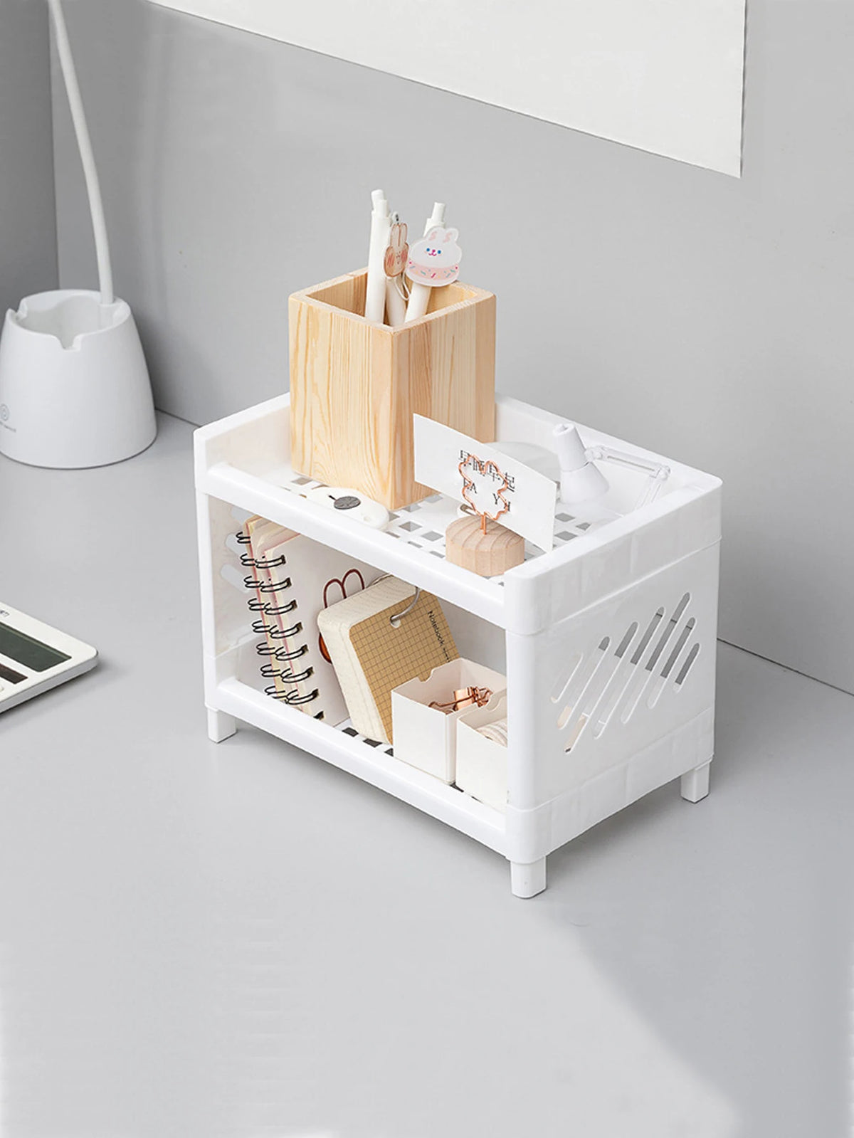 2-Tier Open Desk Organizer — Office & Desktop Storage