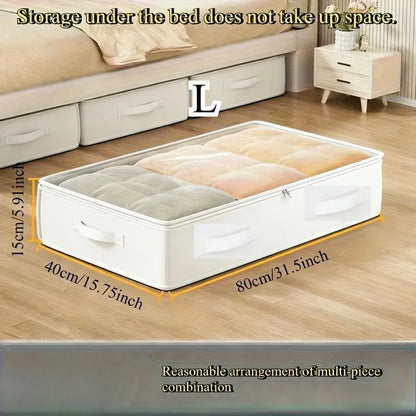 Space-Saving Under-Bed Storage Bags — Foldable Zip-Up Blanket & Clothing Organizers | Bedroom & Living Room
