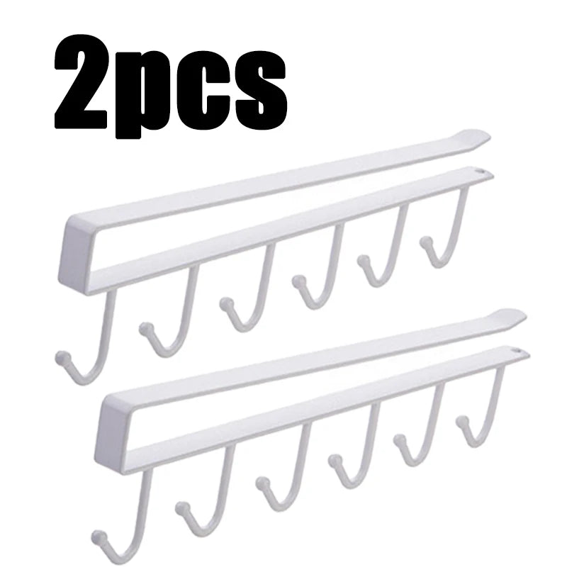 6-Hook Under-Shelf Organizer | Kitchen | Bathroom | Bedroom | Closet