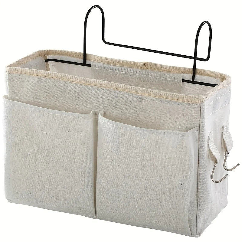 Hanging Bedside Storage Organizer — Multi-Pocket Fabric Caddy | Bedroom | Office | Living Room | Essentials