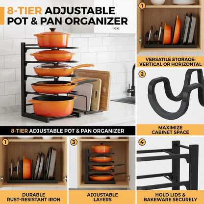 PanTier™ 8-Tier Pot & Pan Organizer — Kitchen