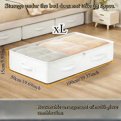 Space-Saving Under-Bed Storage Bags — Foldable Zip-Up Blanket & Clothing Organizers | Bedroom & Living Room